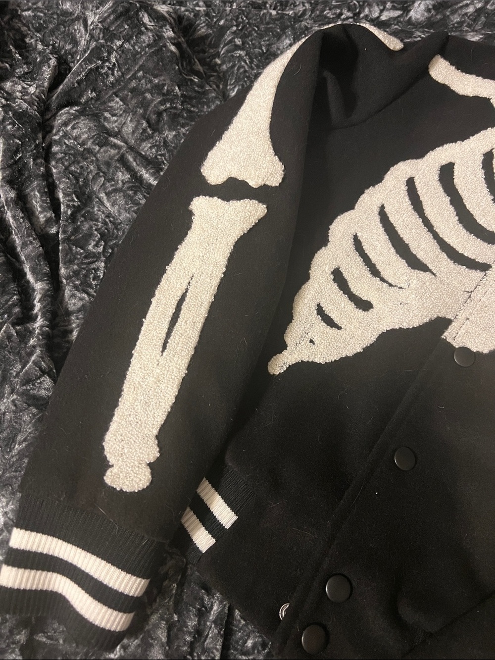 Iron Fist Skeleton Varsity Jacket - Picture 3 of 7